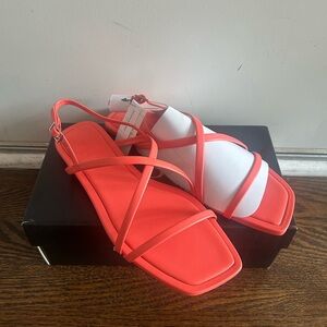 Banana Republic Women's Strappy Sandals - Electric Coral (size 7 - NWT)